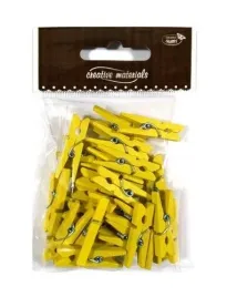 klamerki-drewniane-zolte-30mm-25szt