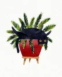 kot-w-zieleninie-plakat-21x297-cm