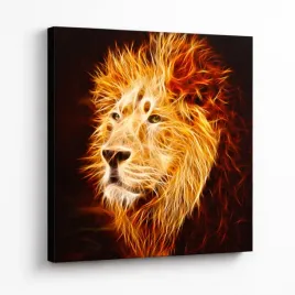 obraz-na-plotnie-canvas-lew-fraktal-ogien-nowoczesna-dekoracja-70x100
