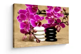 obraz-na-plotnie-canvas-spa-zen-storczyki-kamienie-70x100