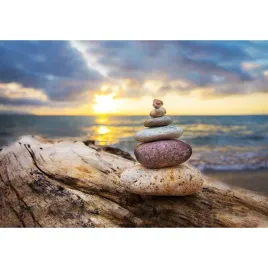 obraz-na-plotnie-canvas-zen-kamienie-morze-zachod-slonca-krajobraz-80x100