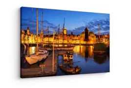 obraz-na-plotnie-canvas-panorama-gdanska-noca-stare-miasto-port-80x100