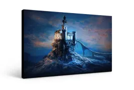 obraz-na-plotnie-canvas-basniowy-zamek-na-skale-dekoracja-dla-dzieci-70x80