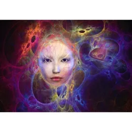 obraz-na-plotnie-canvas-twarz-abstrakcyjna-kosmiczny-styl-50x70