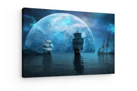 obraz-na-plotnie-canvas-zaglowce-na-oceanie-fantasy-50x70