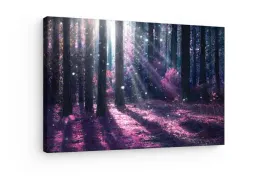 obraz-na-plotnie-canvas-magiczny-las-rozowo-fioletowy-krajobraz-70x80