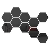 lustro-dekoracyjne-hexagon-czarne