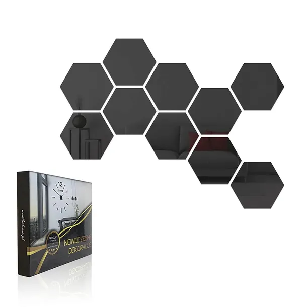 lustro-dekoracyjne-hexagon-czarne