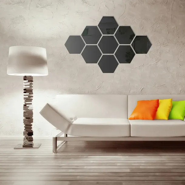 lustro-dekoracyjne-hexagon-czarne