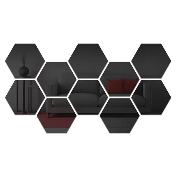 lustro-dekoracyjne-hexagon-czarne