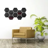 lustro-dekoracyjne-hexagon-czarne