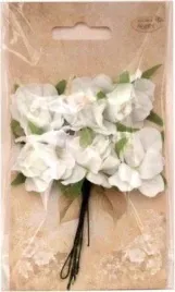 kwiatki-materialowe-biale-3cm-6szt