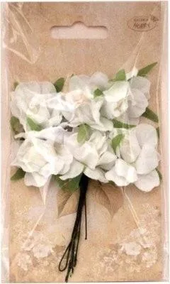 kwiatki-materialowe-biale-3cm-6szt