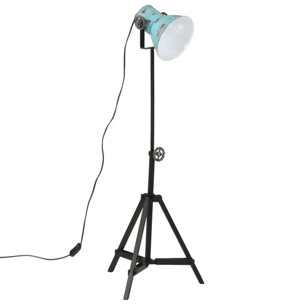 lampa-stojaca-25-w-postarzany-niebieski-35x35x65-95-cm-e27-stan-nowy