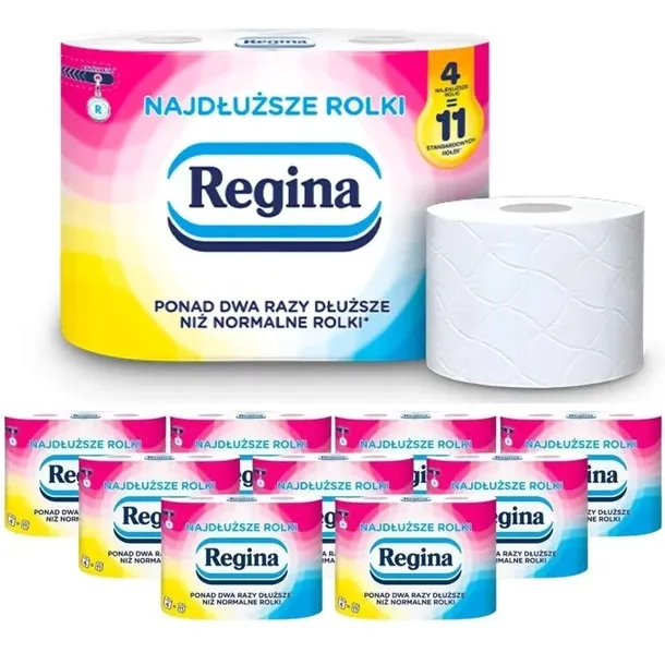 10 x Papier toaletowy Regina Najdłuższe Rolki 2 warstwy (4 rolki)