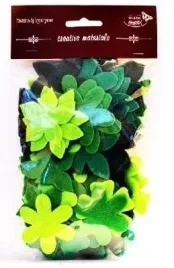 kwiatki-z-filcu-tonacja-zielona-60szt