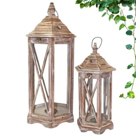 latarnia-drewniana-ogrodowa-lampion-komplet-brazowy-2szt-74252