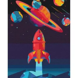 malowanie-po-numerach-rakieta-w-kosmosie-40x50cm