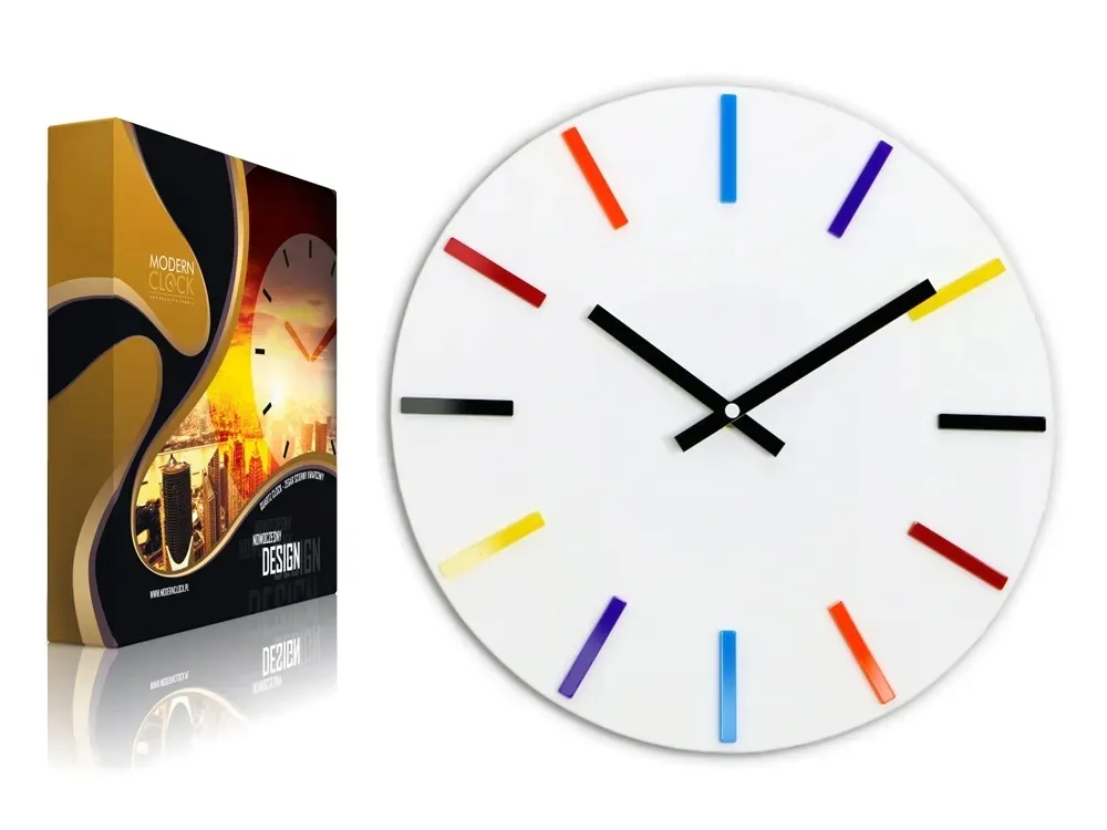 zegar-scienny-colorfull-bialy-cichy-stan-nowy