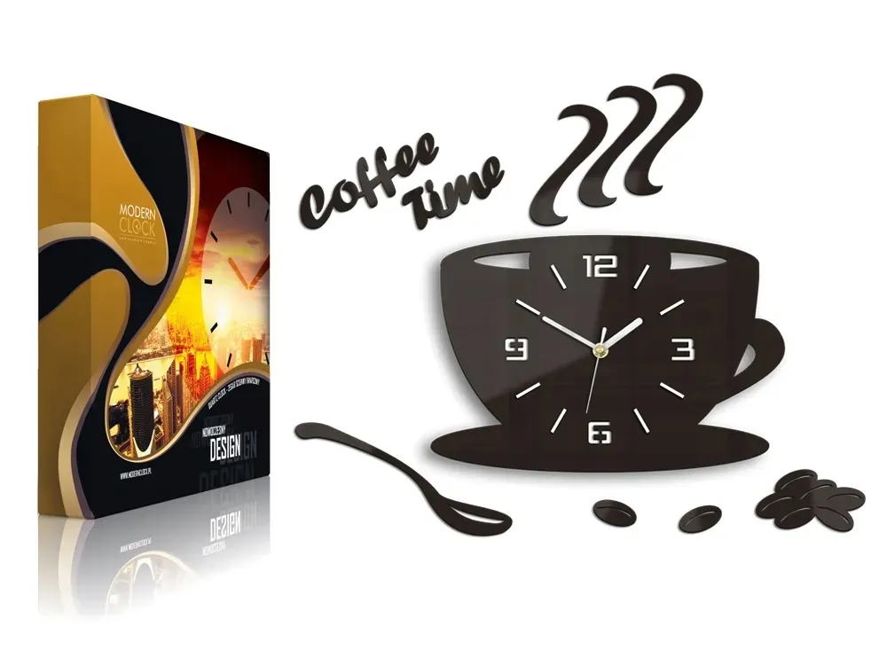zegar-scienny-duzy-3d-coffe-filizanka-wenge-stan-nowy