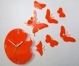 zegar-scienny-motyle-3d-pomaranczowy-cichy-marka-modernclock