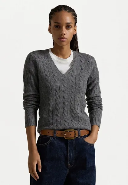 POLO RALPH LAUREN 38 M SWETER DAMSKI SZARY 100% BAWEŁNA D2484
