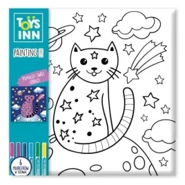 obrazek-do-kolorowania-kot-z-markerami-stnux