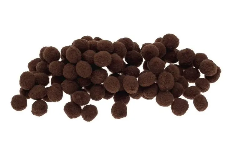 pompony-brazowe-10mm-100szt