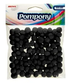 pompony-czarne-10mm-100szt