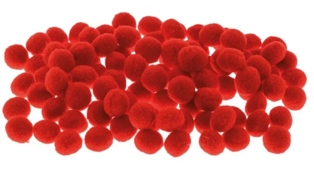 pompony-czerwone-10mm-100szt