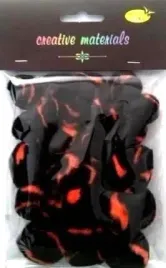 pompony-dwukolorowe-pomaran-czarne-25-40mm-21szt