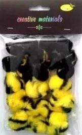 pompony-dwukolorowe-zolto-czarne-25-40mm-21szt