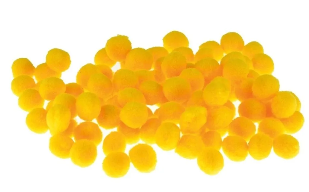 pompony-zolte-10mm-100szt