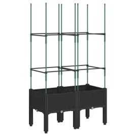 donica-ogrodowa-z-kratka-rattanowa-polipropylen-czarna-80x40x1425-cm