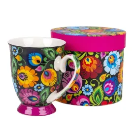 kubek-w-pudelku-folk-280-ml-wzory-lowickie-czarny-folkstar