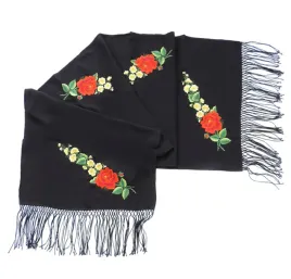 elegancki-czarny-szal-z-haftem-lowickim-czerwone-roze-i-zolte-kwiatki-180