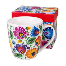 kubek-w-pudelku-folk-390-ml-wzory-lowickie-bialy-folkstar