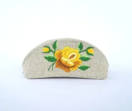 mala-lniana-kosmetyczka-etui-na-okulary-z-haftem-lowickim-zolta-roza