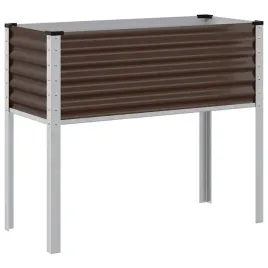 donica-ogrodowa-brazowa-100x45x90-cm-stalowa