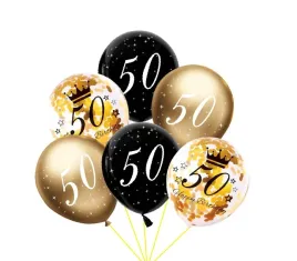balon-lateksowy-z-konfetti-zloty-czarny-50-urodziny-6szt-30-cm