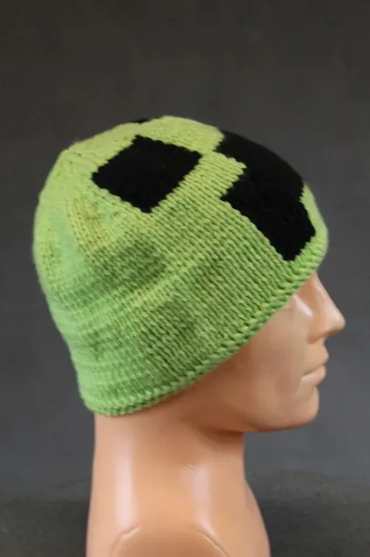 czapka-inspirowana-minecraft-creeper-stan-nowy
