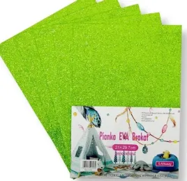 pianka-brokatowa-jasnozielona-21x297cm-5szt