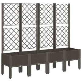donica-ogrodowa-z-kratka-rattanowa-brazowa-160x40x142-cm