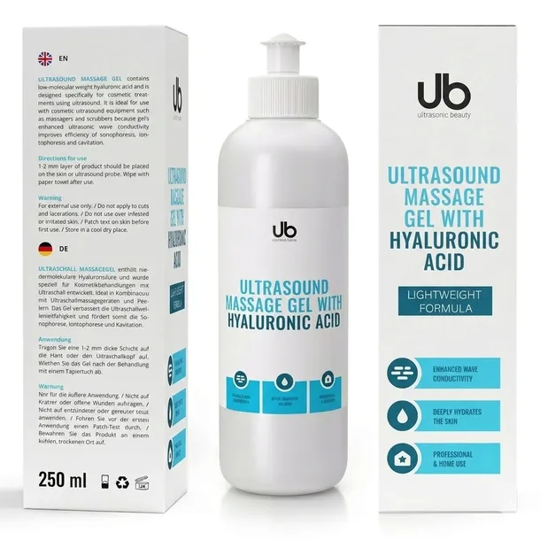Żel do Ultradźwięków Mezoterapii RF Kwas Hialuronowy Profesjonalny UB 250ml