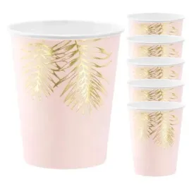 kubeczki-papierowe-rozowe-zlote-liscie-220ml-6-sztuk-kpp54-081j-eu1