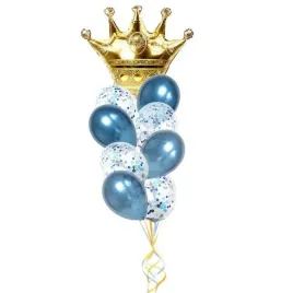 bukiet-balonow-zlotych-z-korona-na-rocznice-urodziny-niebieski-9-szt