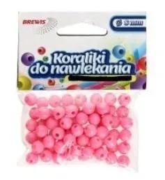 koraliki-do-nawlekania-rozowe-sznurek-8mm-16g