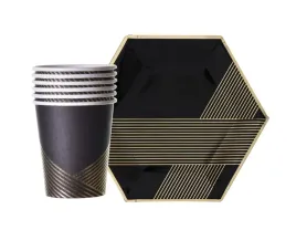 komplet-czarny-w-zlote-paski-talerzyki-kubki-12-elementow