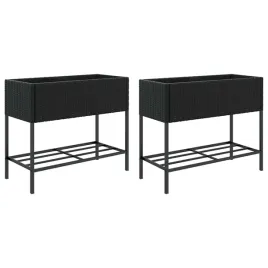 donice-ogrodowe-z-polka-2-szt-czarne-90x40x75-cm-polirattan