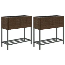 donice-ogrodowe-z-polka-2-szt-braz-70x28x70-cm-polirattan